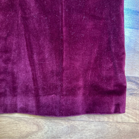 Vintage Sears Jr Bazaar Velvet Pants Dark Red Wide Leg Size 7 - Picture 3 of 7